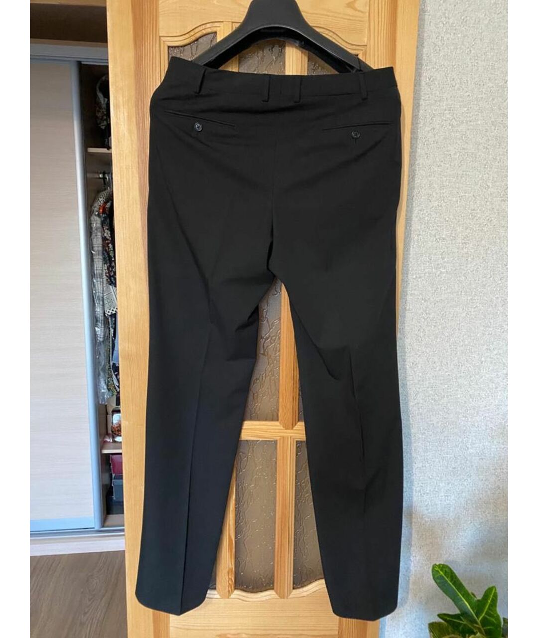 ARMANI COLLEZIONI Черные хлопко-эластановые классические брюки, фото 2