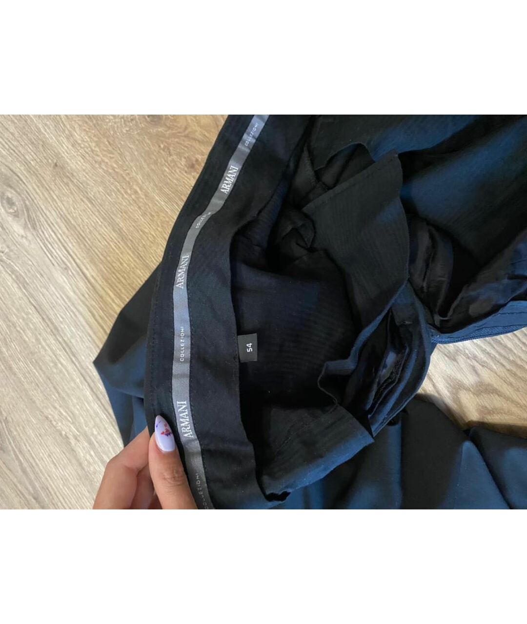 ARMANI COLLEZIONI Черные хлопко-эластановые классические брюки, фото 4
