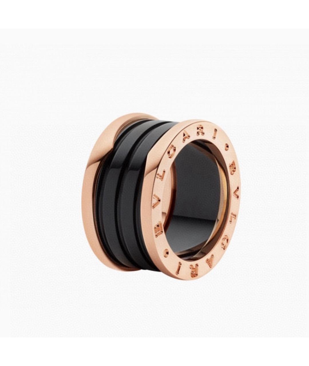 BVLGARI Черное кольцо из розового золота, фото 6