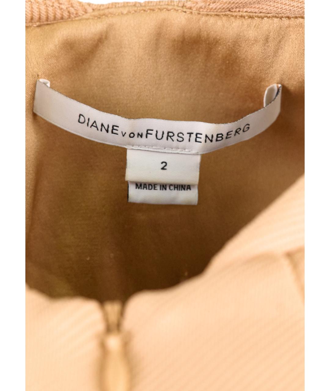 DIANE VON FURSTENBERG Бежевое полиамидовое повседневное платье, фото 3