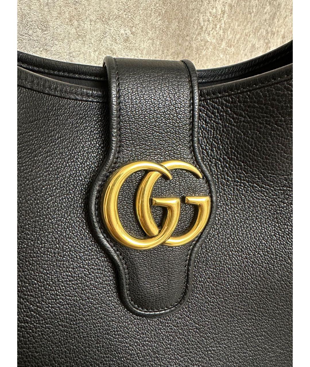 GUCCI Черная кожаная сумка через плечо, фото 2