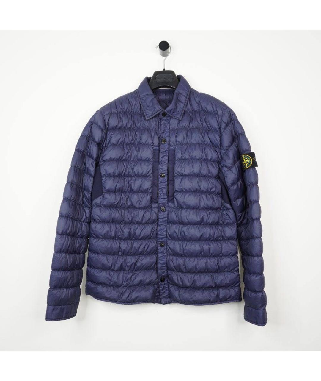 STONE ISLAND Темно-синяя хлопковая куртка, фото 3