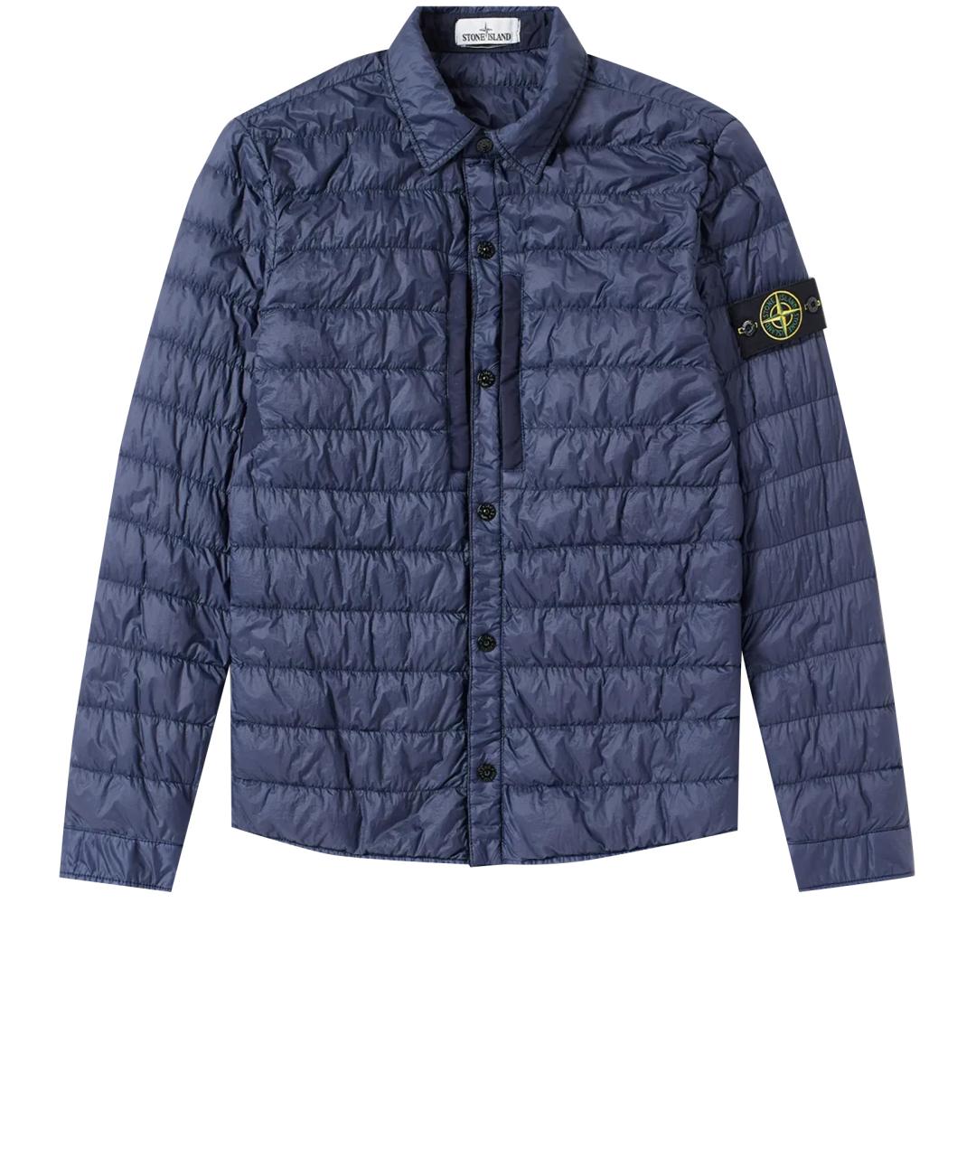 STONE ISLAND Темно-синяя хлопковая куртка, фото 1