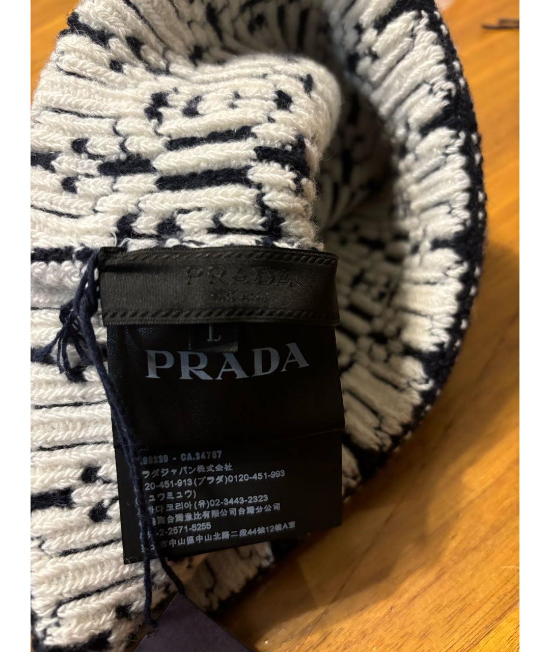 PRADA Темно-синяя шерстяная шапка, фото 6