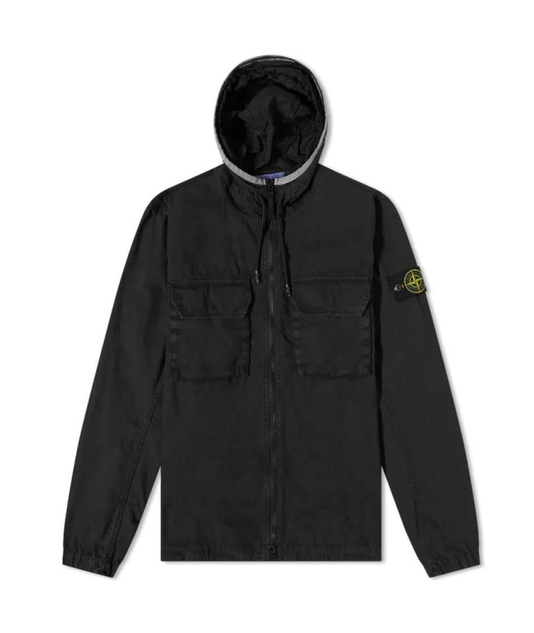 STONE ISLAND Черная хлопковая куртка, фото 1