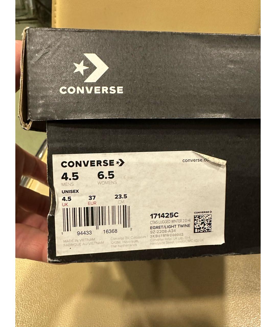 CONVERSE Белые кожаные ботинки, фото 7