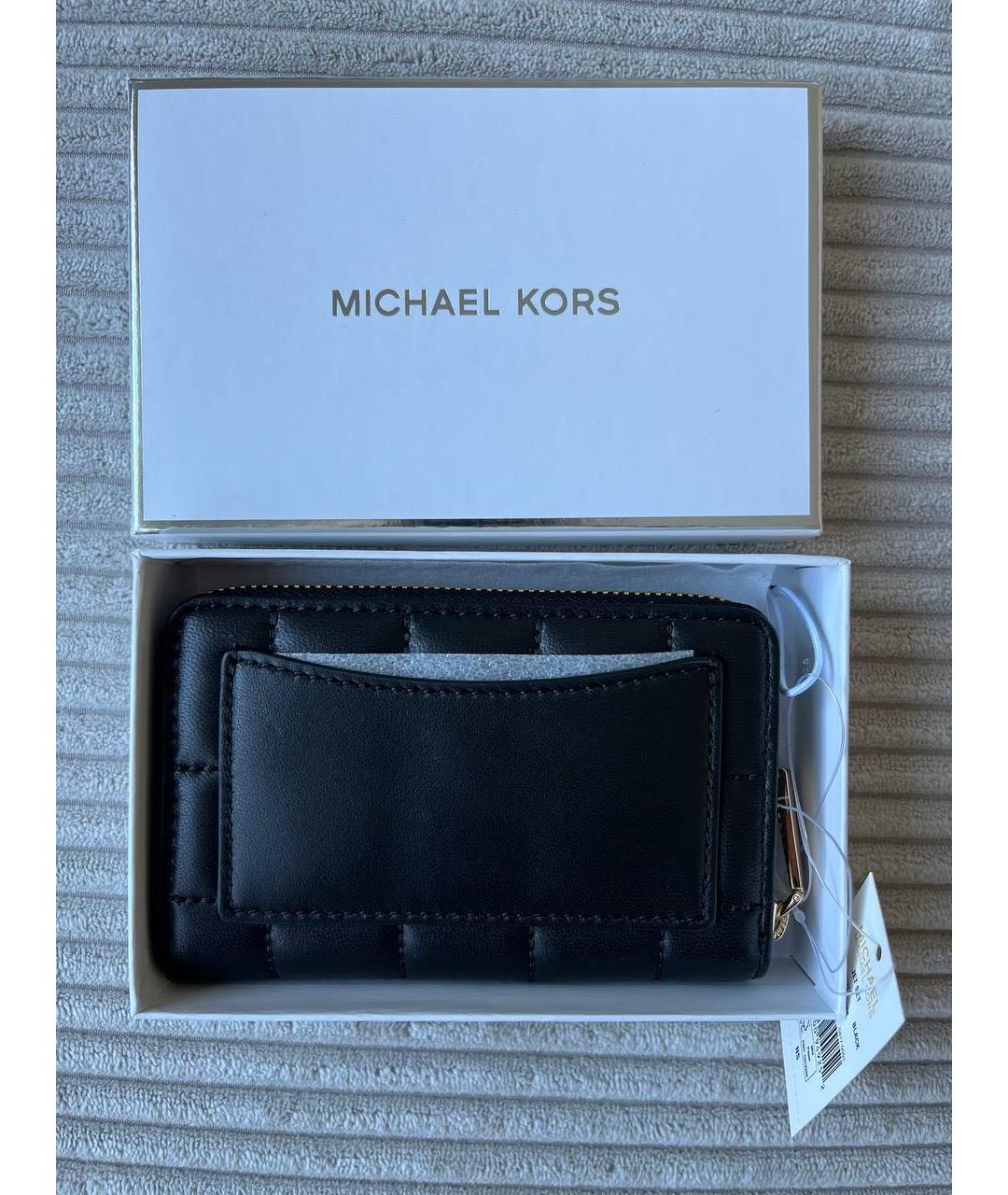 MICHAEL KORS Черный кожаный кошелек, фото 5