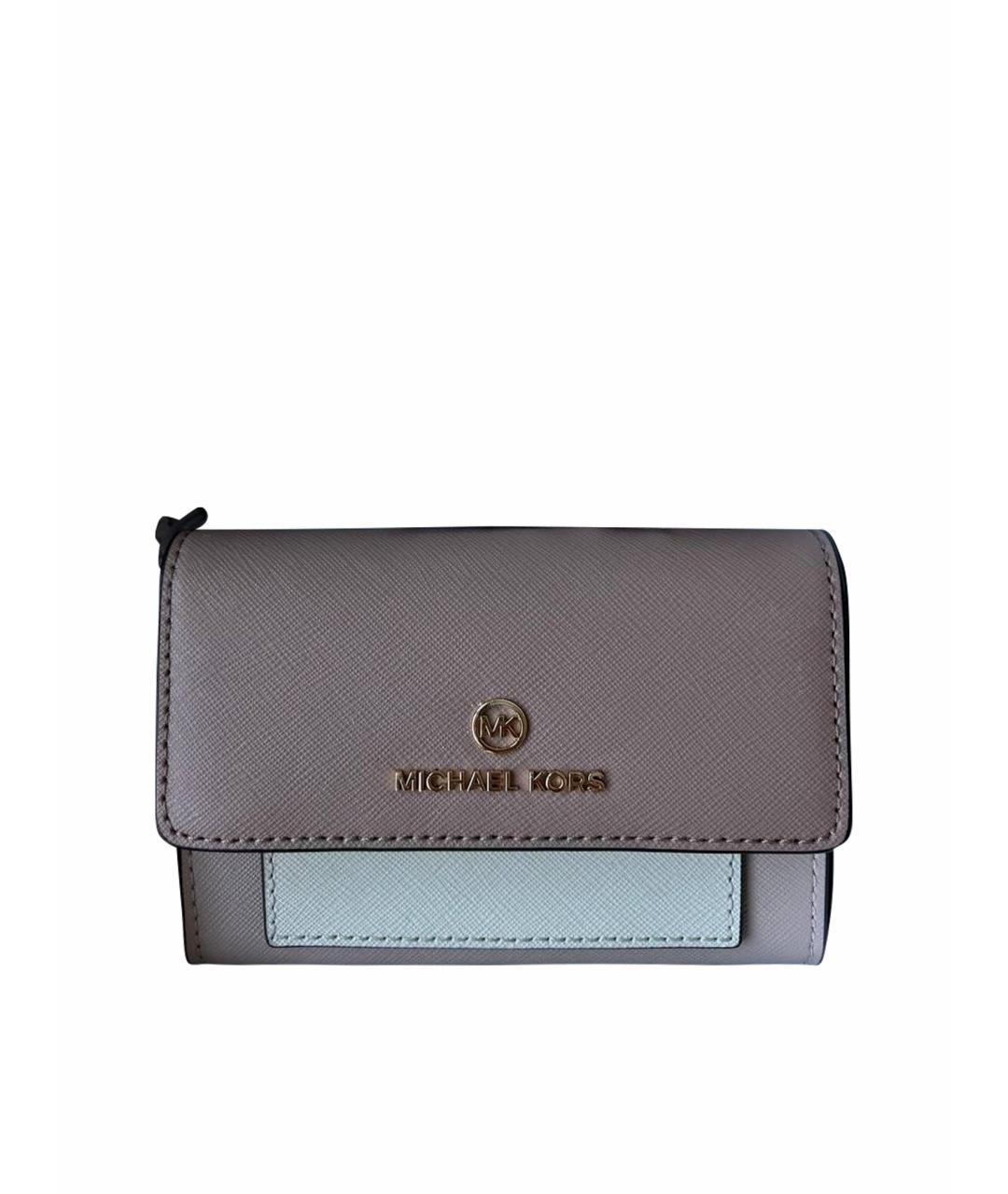 MICHAEL KORS Розовый кожаный кошелек, фото 1