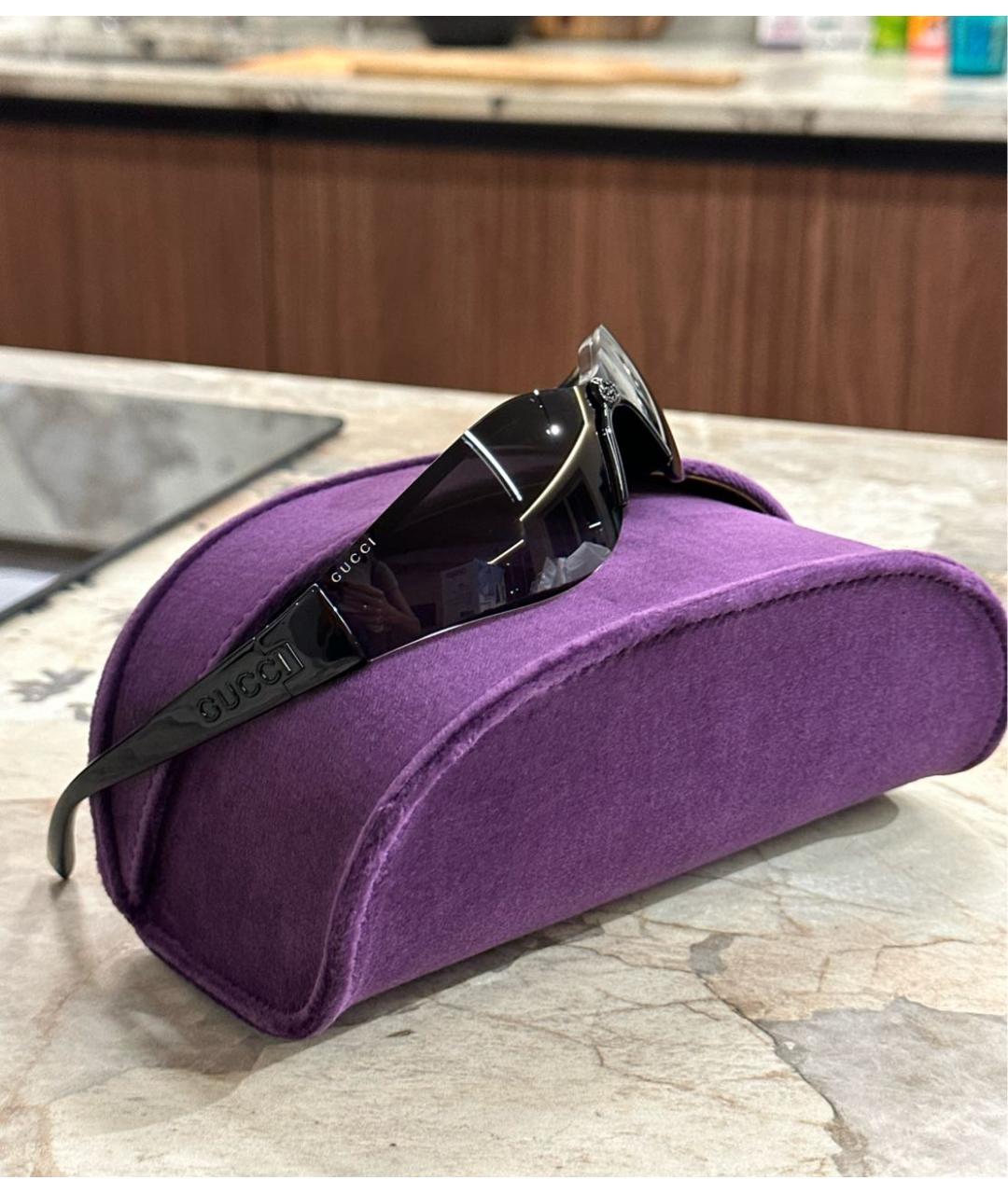 GUCCI Черные пластиковые солнцезащитные очки, фото 2