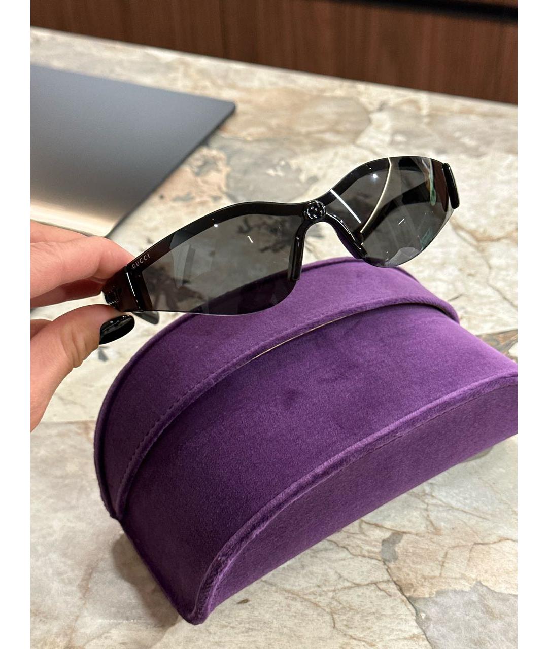 GUCCI Черные пластиковые солнцезащитные очки, фото 6