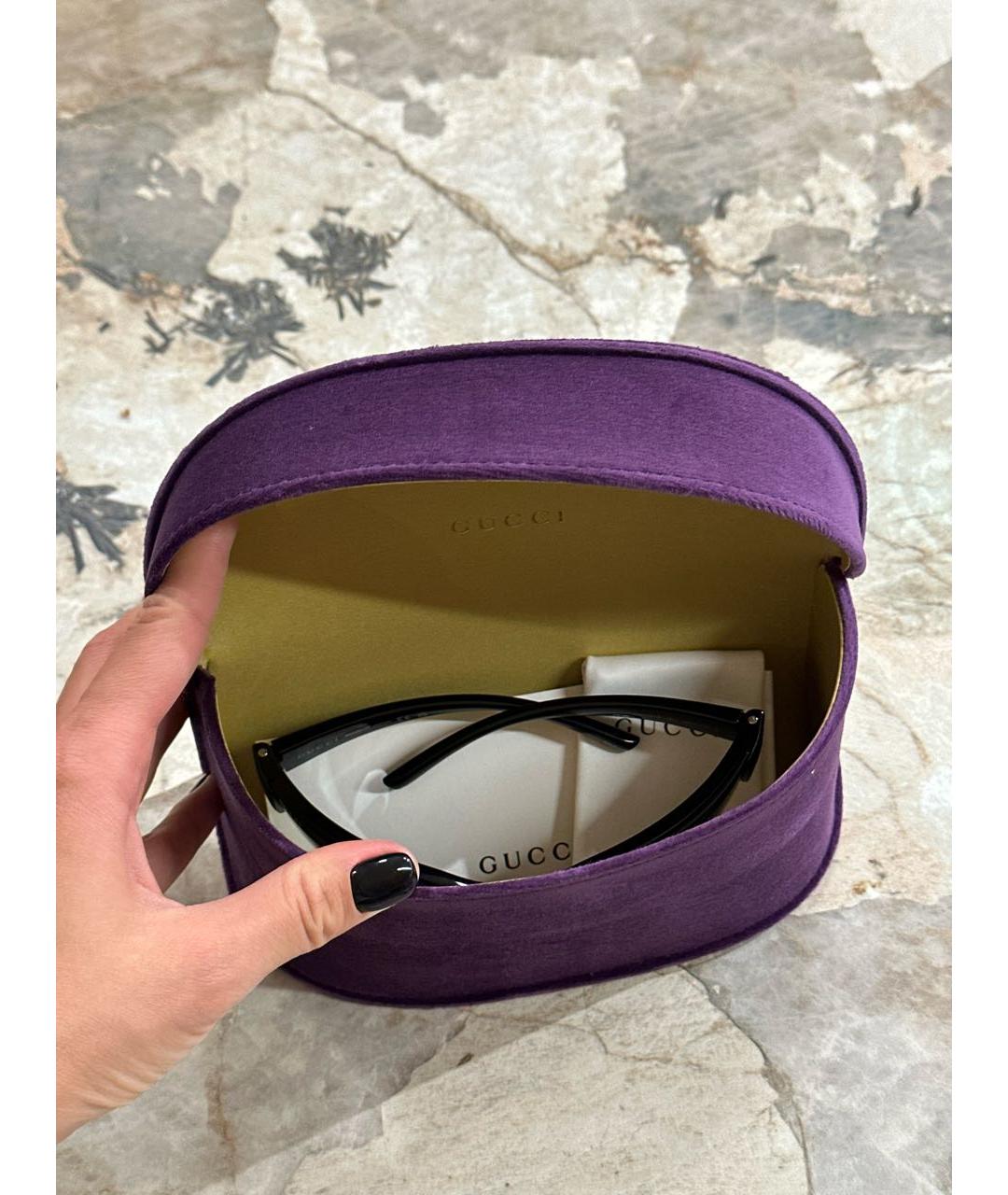 GUCCI Черные пластиковые солнцезащитные очки, фото 4