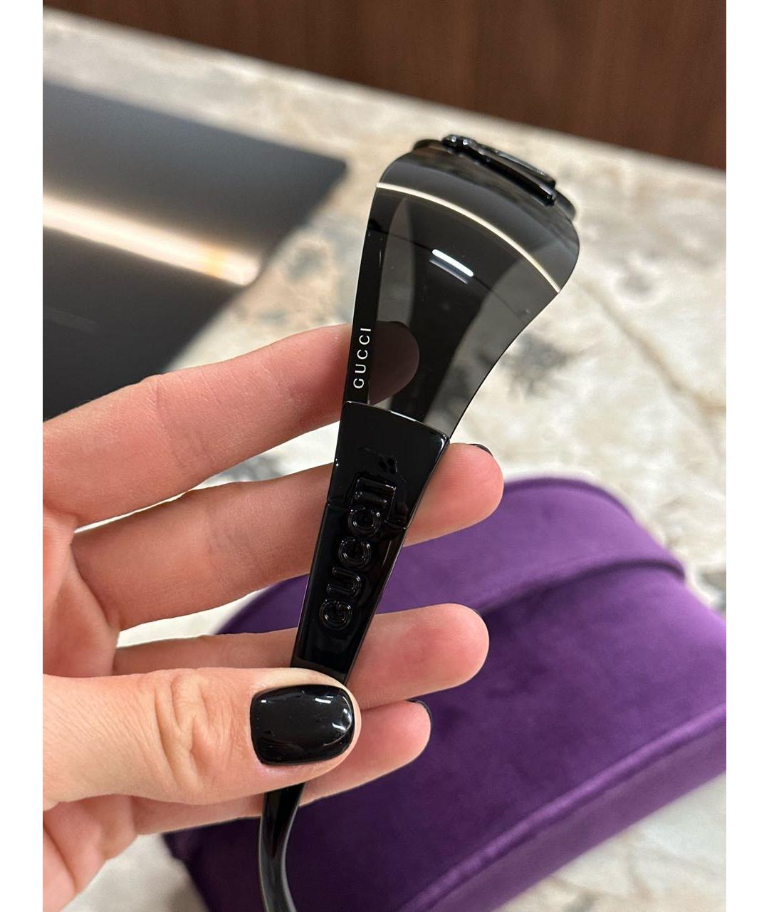 GUCCI Черные пластиковые солнцезащитные очки, фото 3