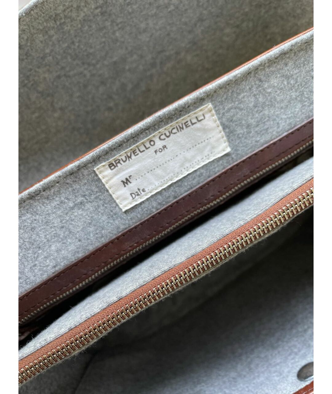 BRUNELLO CUCINELLI Коричневый кожаный портфель, фото 5