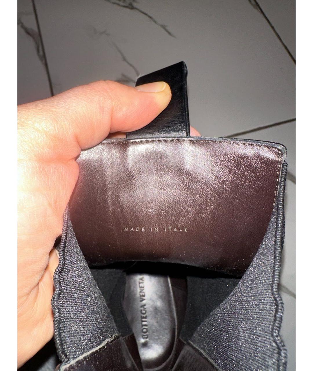BOTTEGA VENETA Черные кожаные ботинки, фото 5