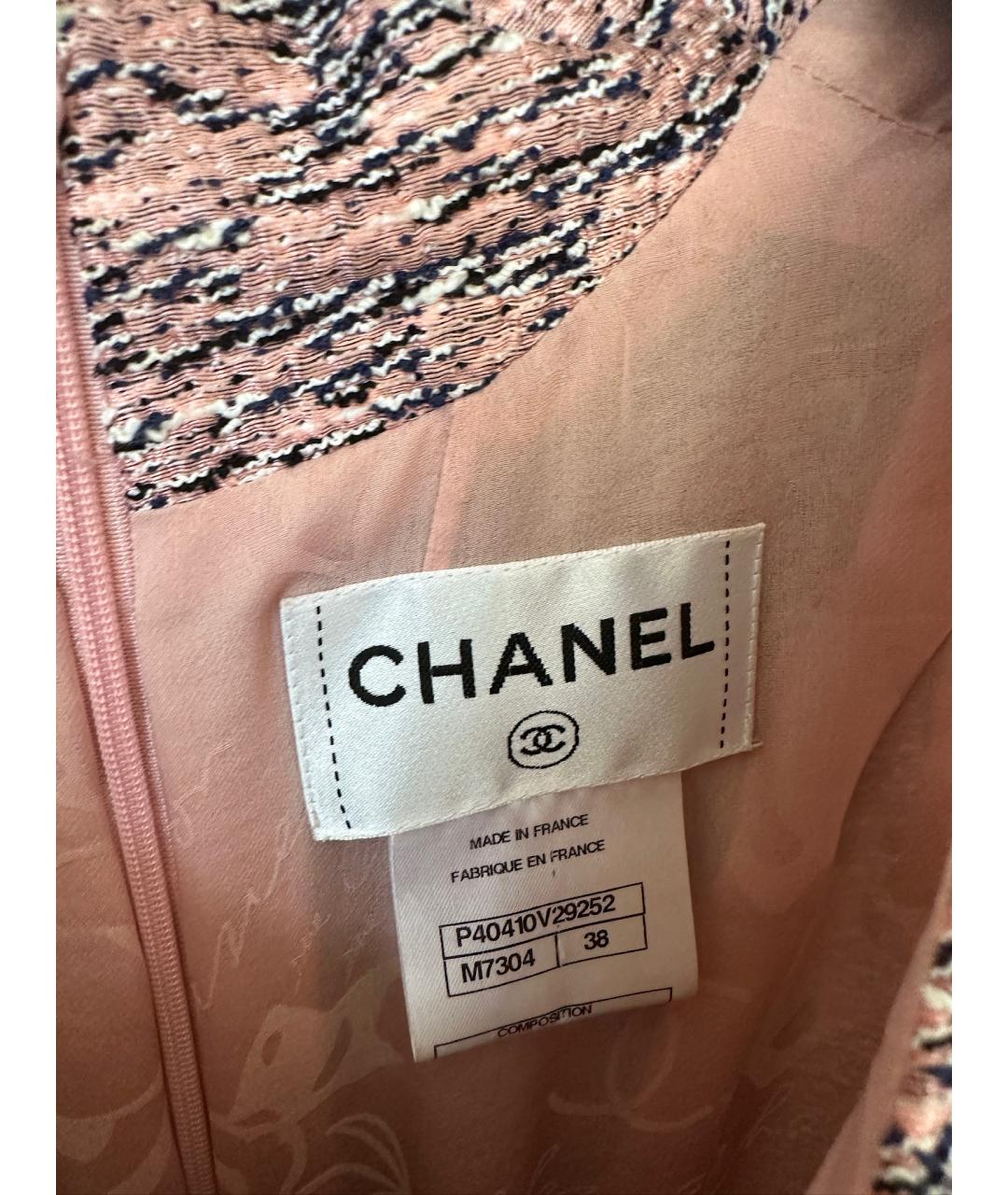 CHANEL Розовое хлопковое повседневное платье, фото 3