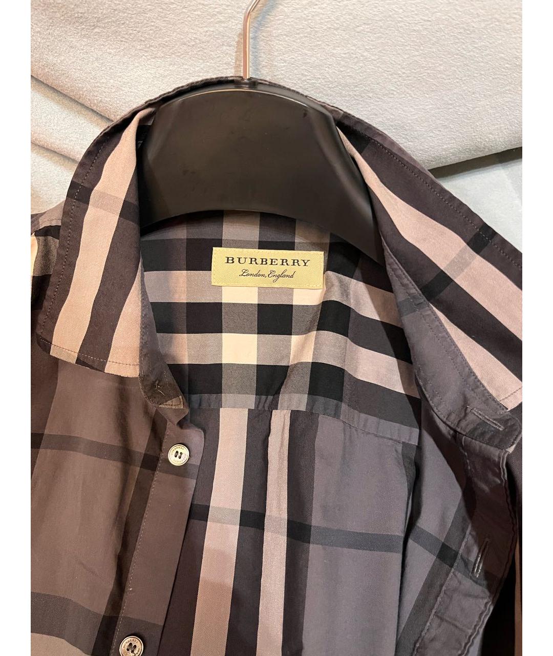 BURBERRY Серая хлопковая кэжуал рубашка, фото 3