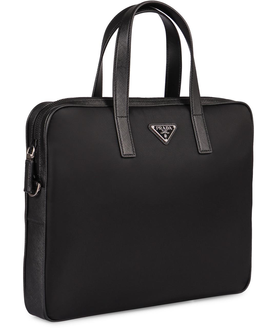 PRADA Черный тканевый портфель, фото 3