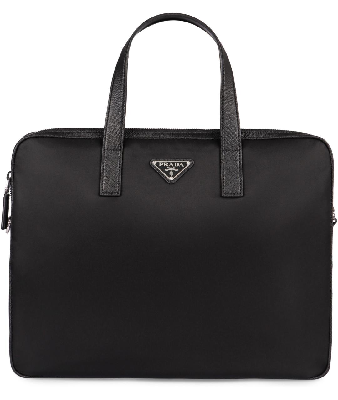 PRADA Черный тканевый портфель, фото 2