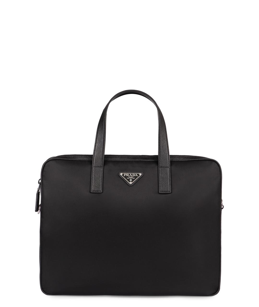 PRADA Черный тканевый портфель, фото 1
