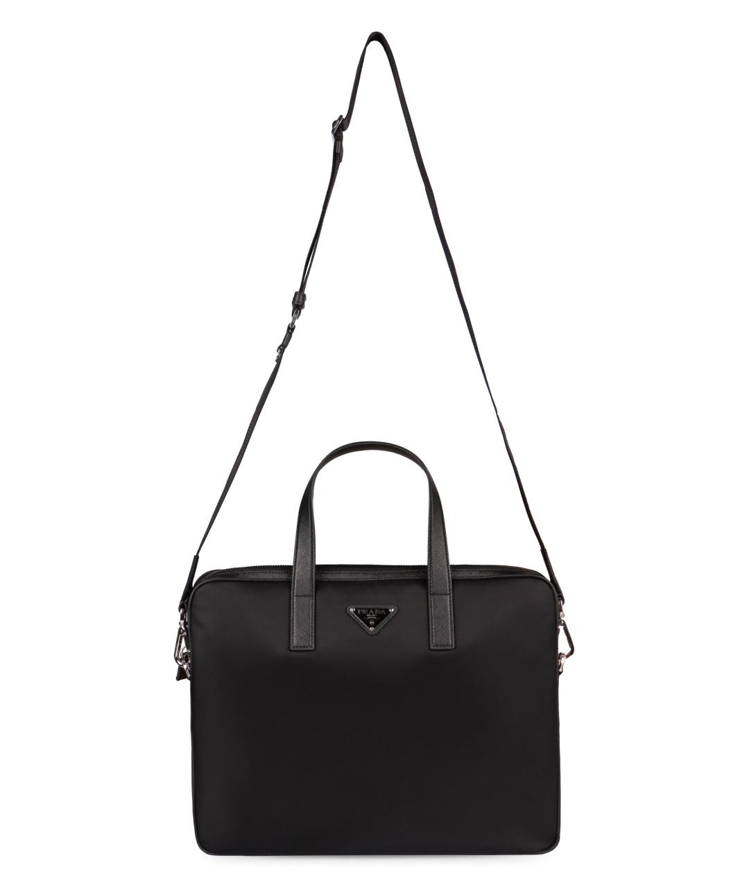 PRADA Черный тканевый портфель, фото 5