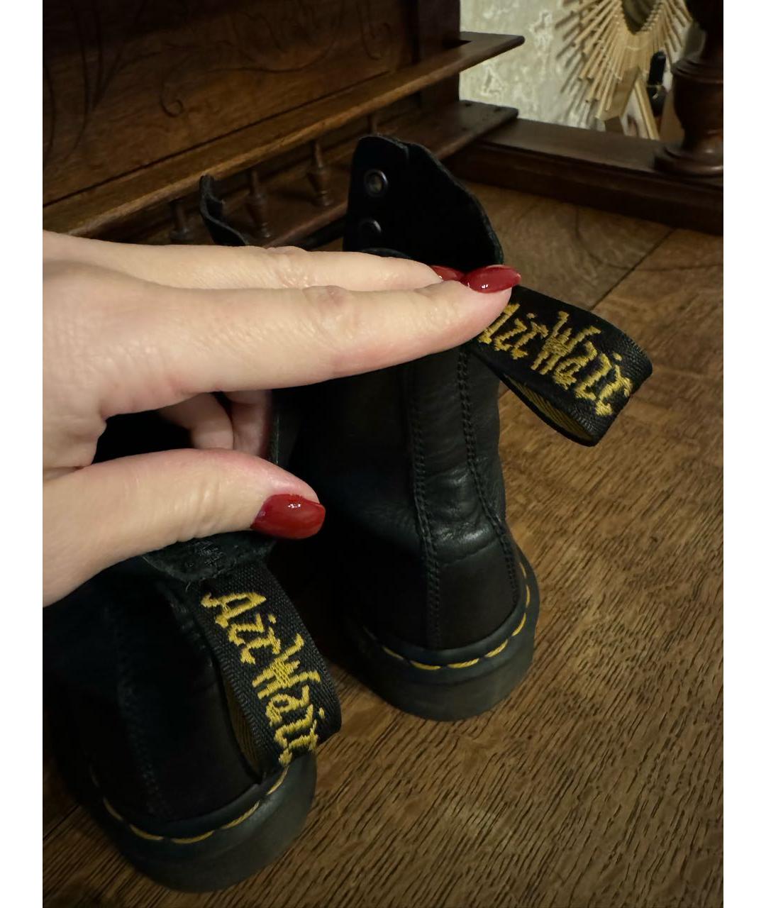 DR. MARTENS Черные кожаные ботинки, фото 5