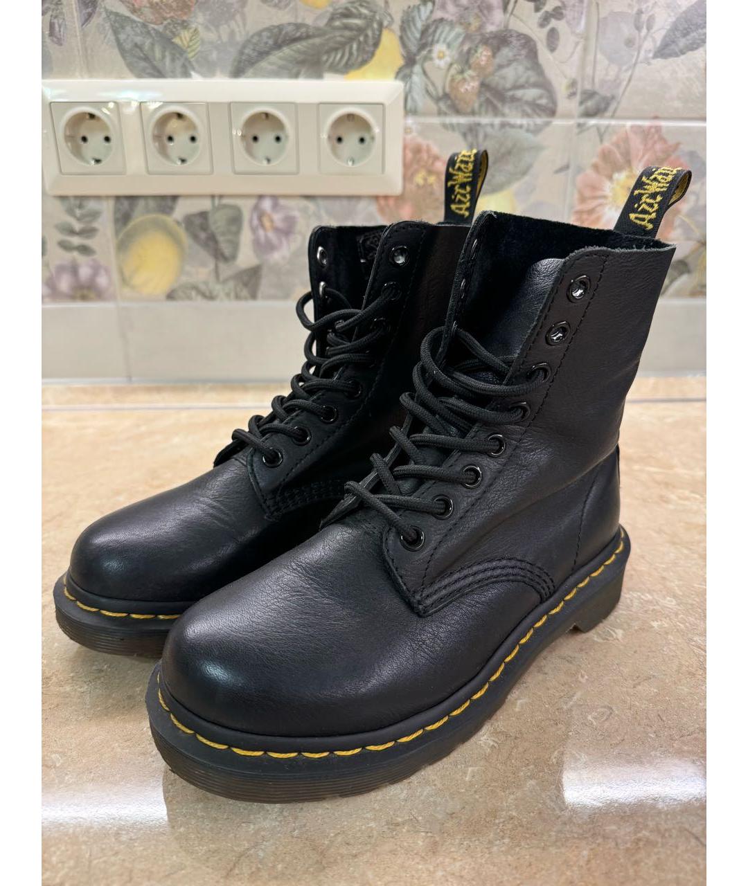 DR. MARTENS Черные кожаные ботинки, фото 9