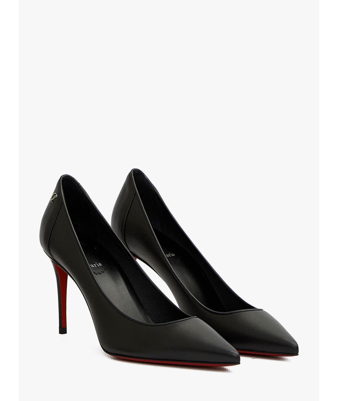 CHRISTIAN LOUBOUTIN Черные кожаные туфли, фото 3