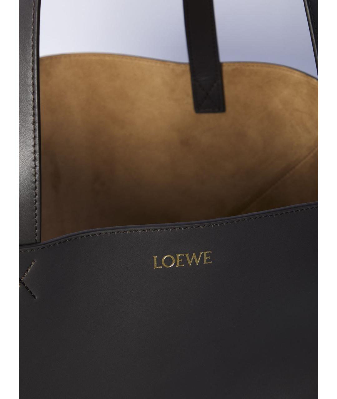 LOEWE Серая кожаная сумка тоут, фото 5