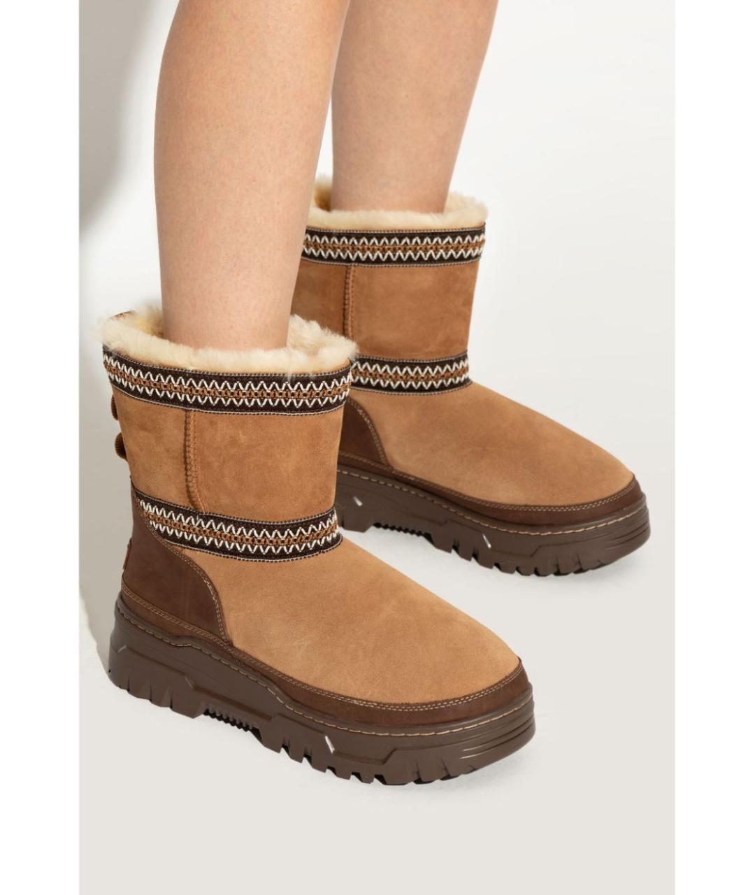 UGG AUSTRALIA Бежевые ботинки, фото 4