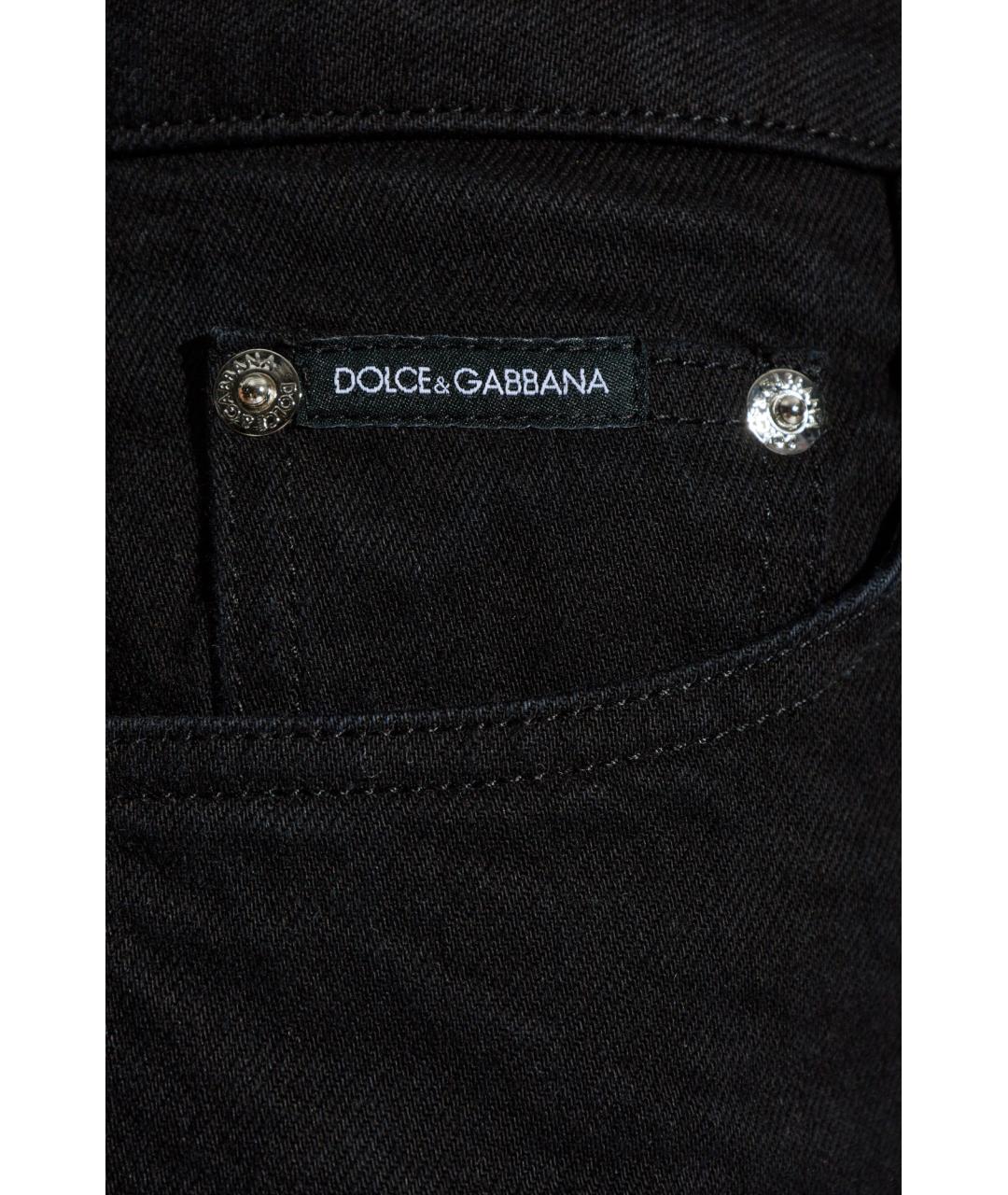 DOLCE&GABBANA Черные хлопковые прямые джинсы, фото 5