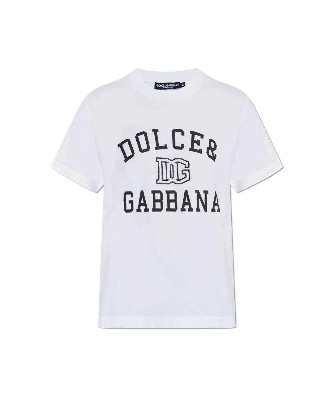 DOLCE&GABBANA Белая хлопковая футболка, фото 1