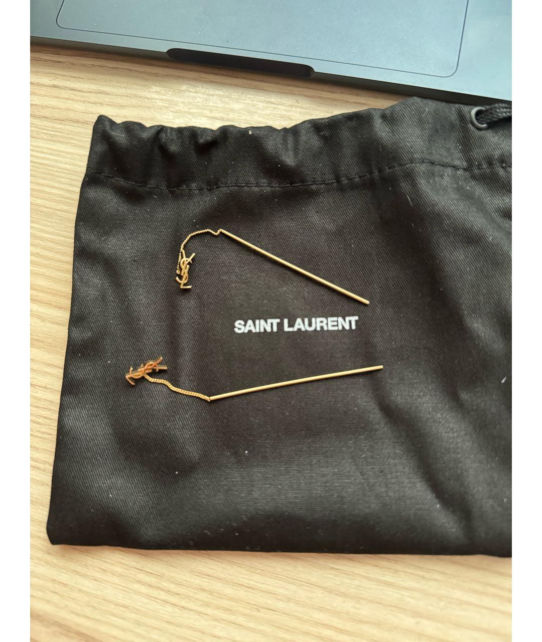 SAINT LAURENT Золотые серьги, фото 5