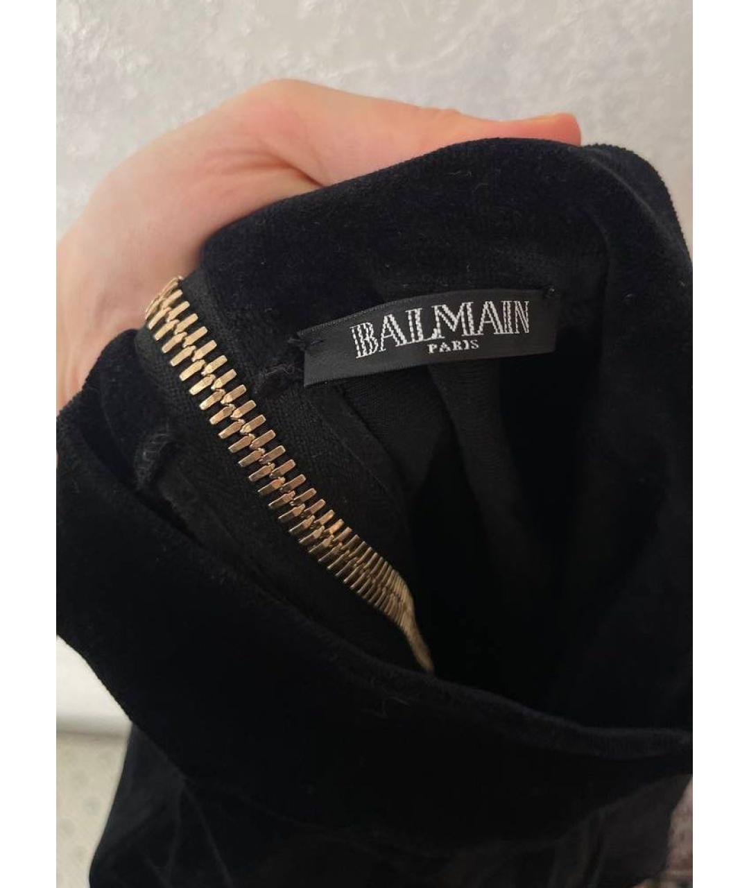 BALMAIN Черное бархатное коктейльное платье, фото 3