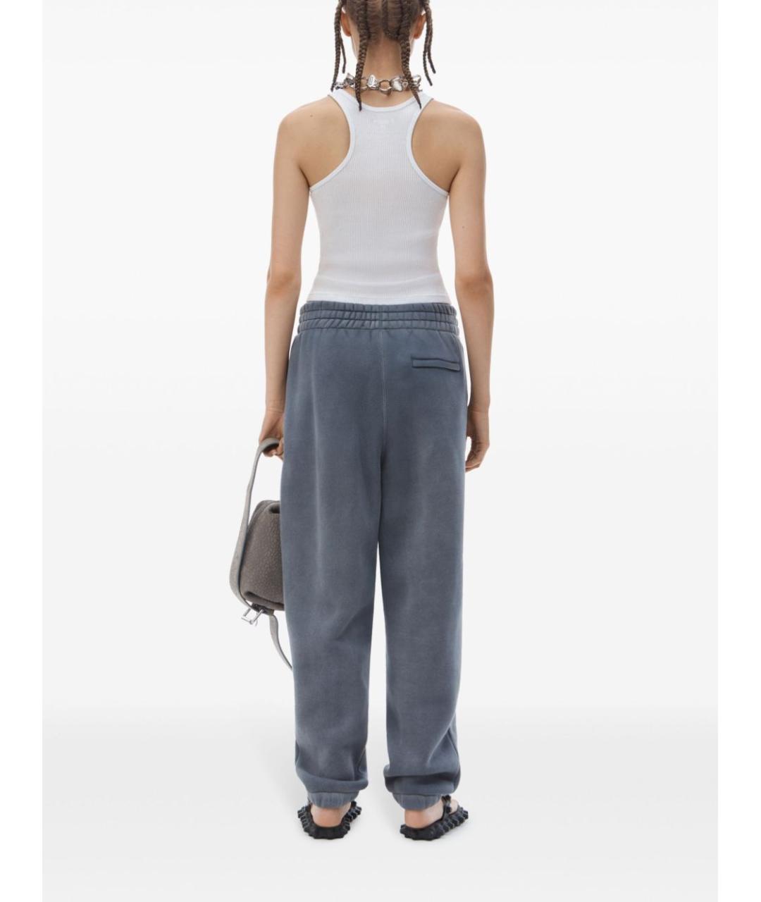 ALEXANDER WANG Серые полиэстеровые прямые брюки, фото 5