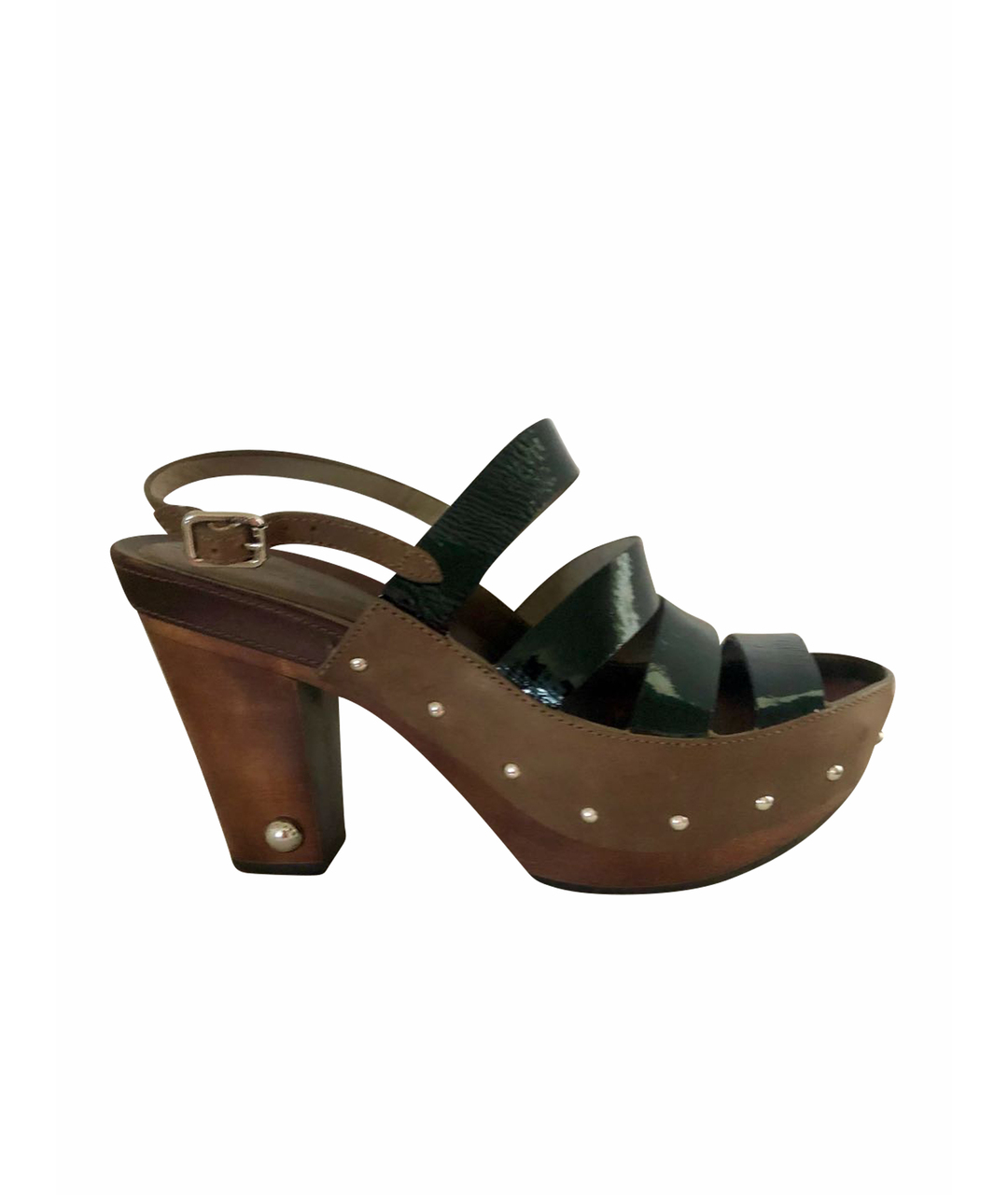 MARC BY MARC JACOBS Черные босоножки из лакированной кожи, фото 1