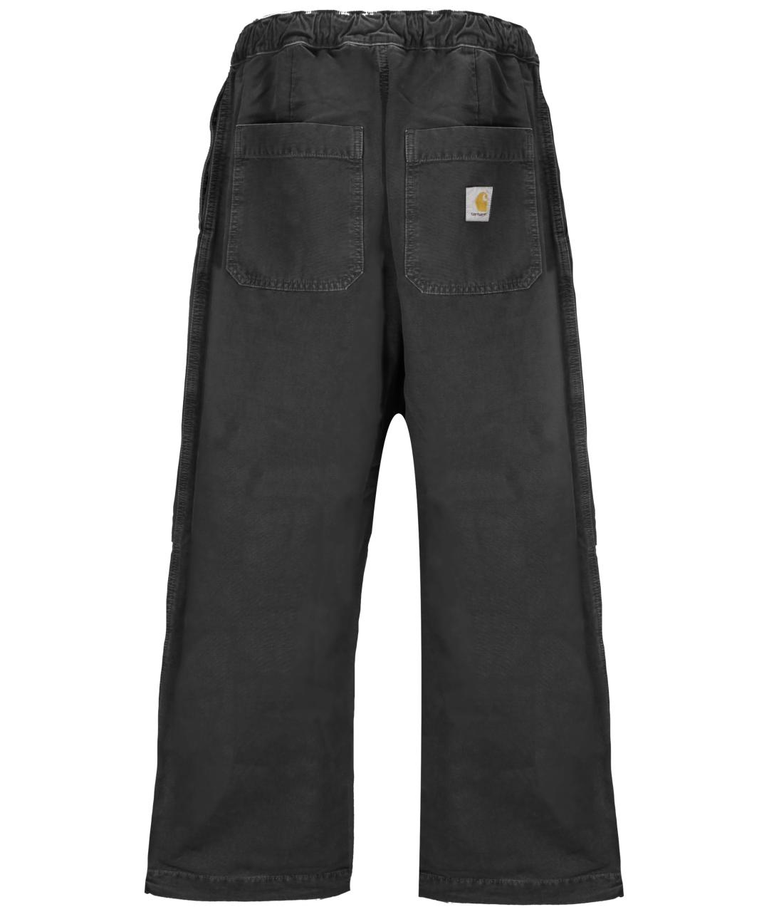 CARHARTT WIP Черные хлопковые прямые брюки, фото 3