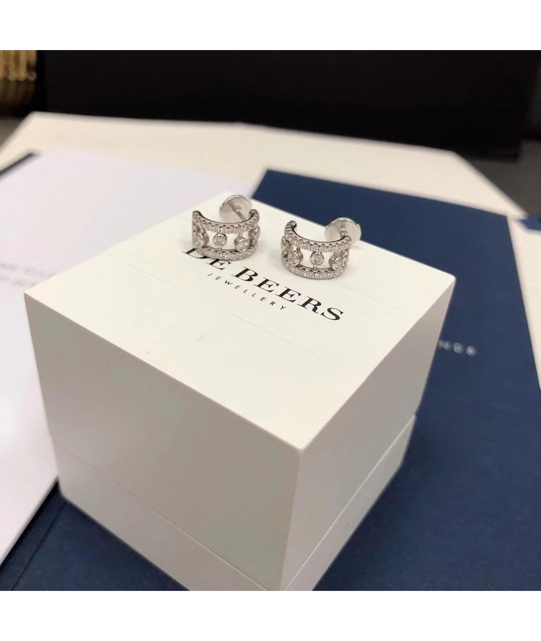 DE BEERS Серебряные серьги из белого золота, фото 4