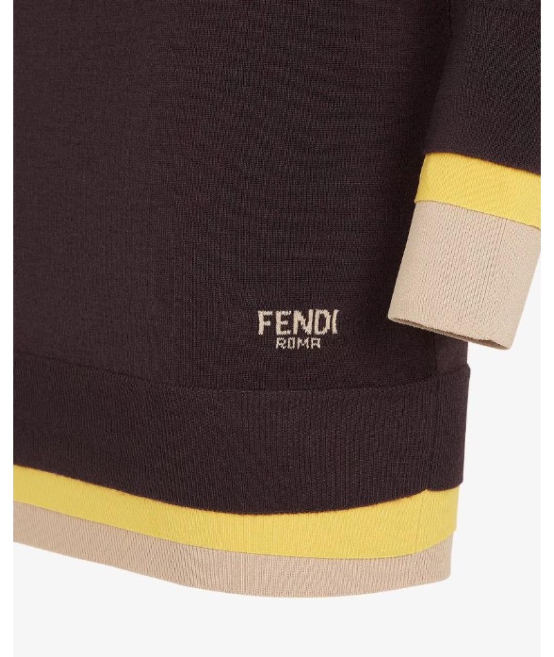 FENDI Фиолетовое шерстяное повседневное платье, фото 2