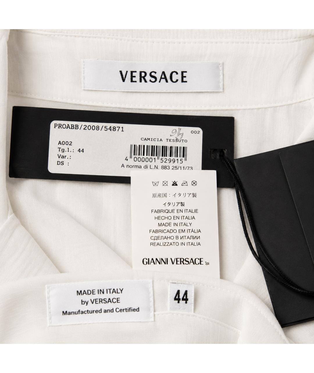 VERSACE Белая хлопковая блузы, фото 4