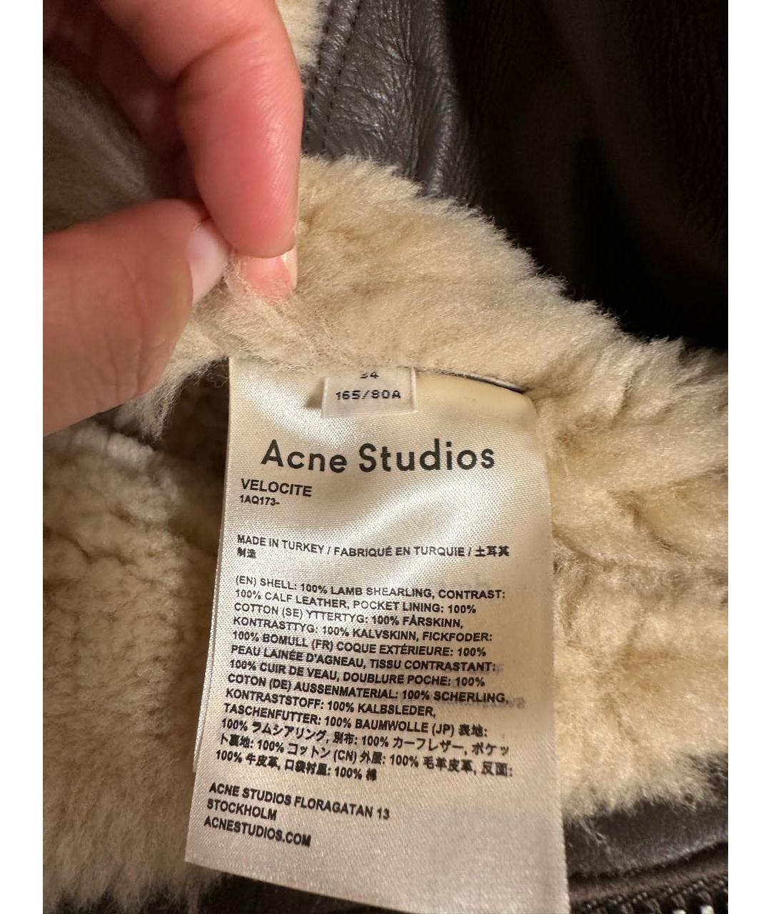 ACNE STUDIOS Коричневая меховая дубленка, фото 4