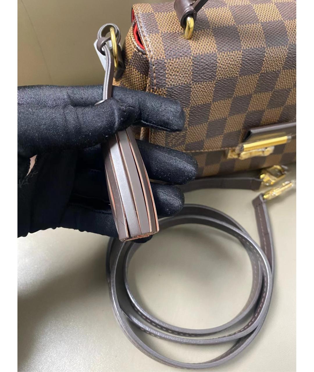 LOUIS VUITTON Коричневая кожаная сумка через плечо, фото 9