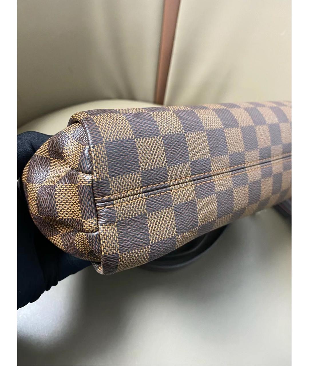 LOUIS VUITTON Коричневая кожаная сумка через плечо, фото 4