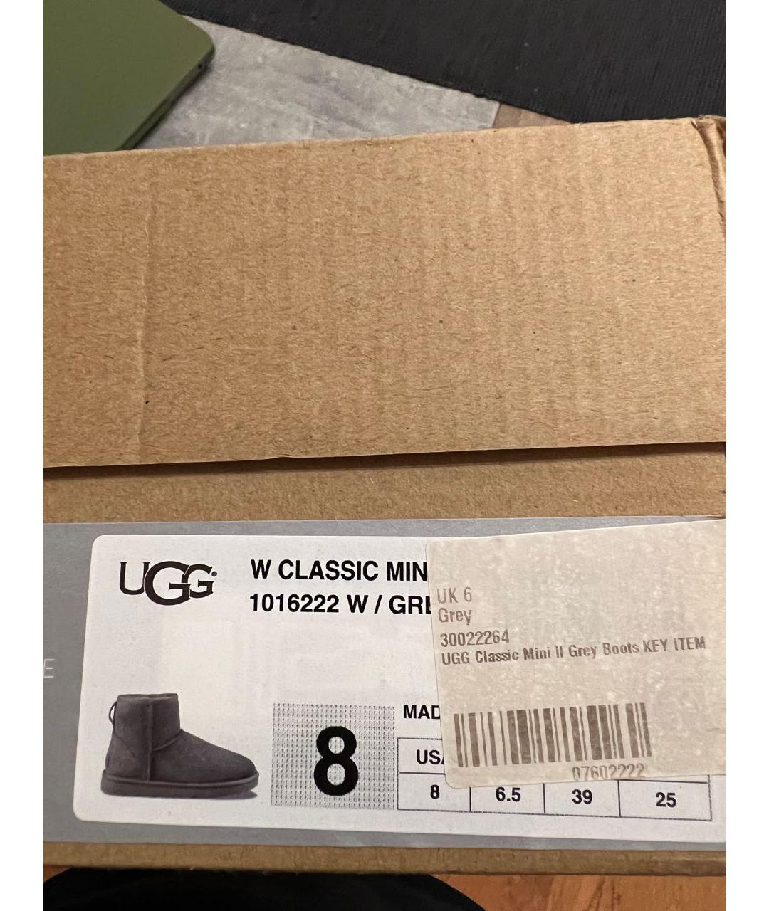 UGG AUSTRALIA Серые нубуковые полусапоги, фото 7