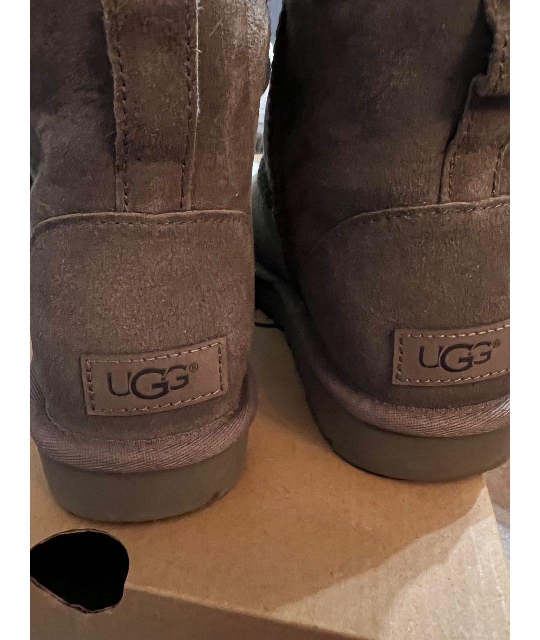 UGG AUSTRALIA Серые нубуковые полусапоги, фото 3