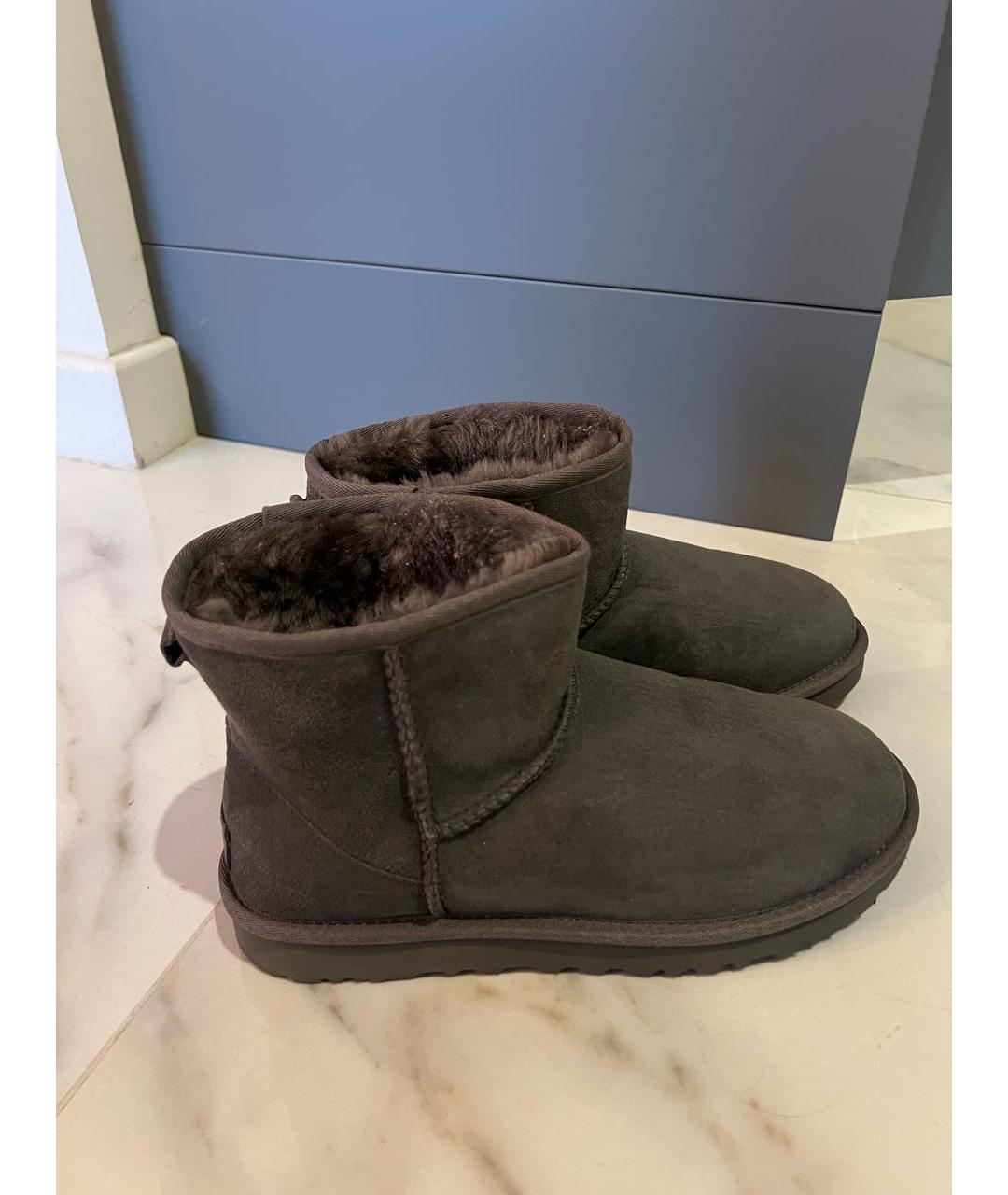 UGG AUSTRALIA Серые нубуковые полусапоги, фото 2