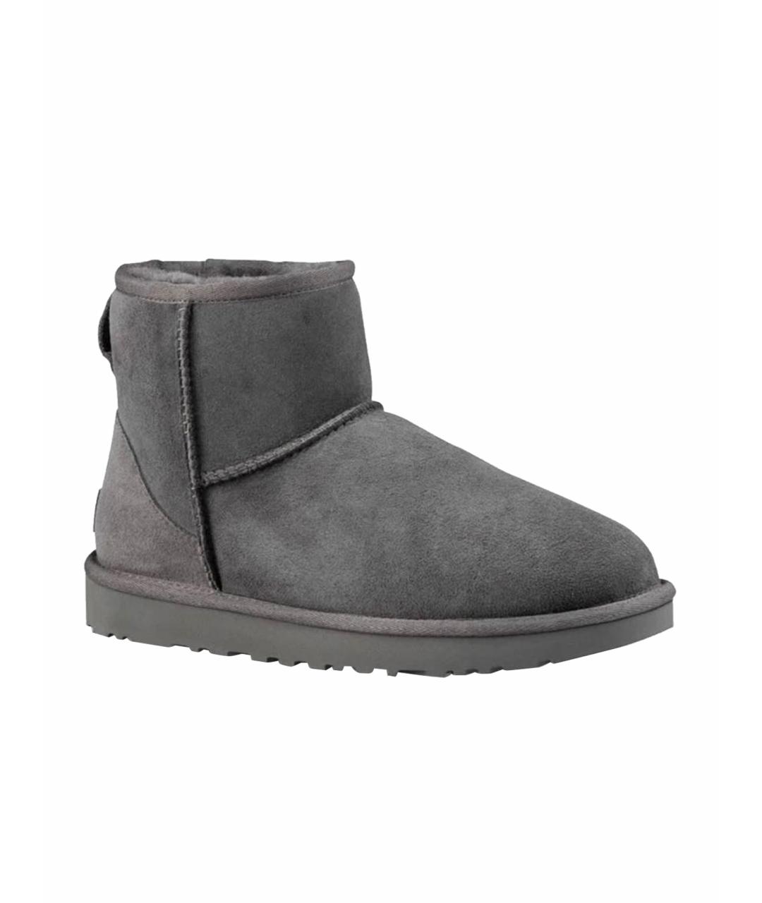 UGG AUSTRALIA Серые нубуковые полусапоги, фото 1