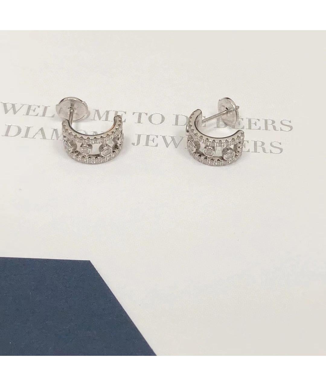 DE BEERS Серебряные серьги из белого золота, фото 5