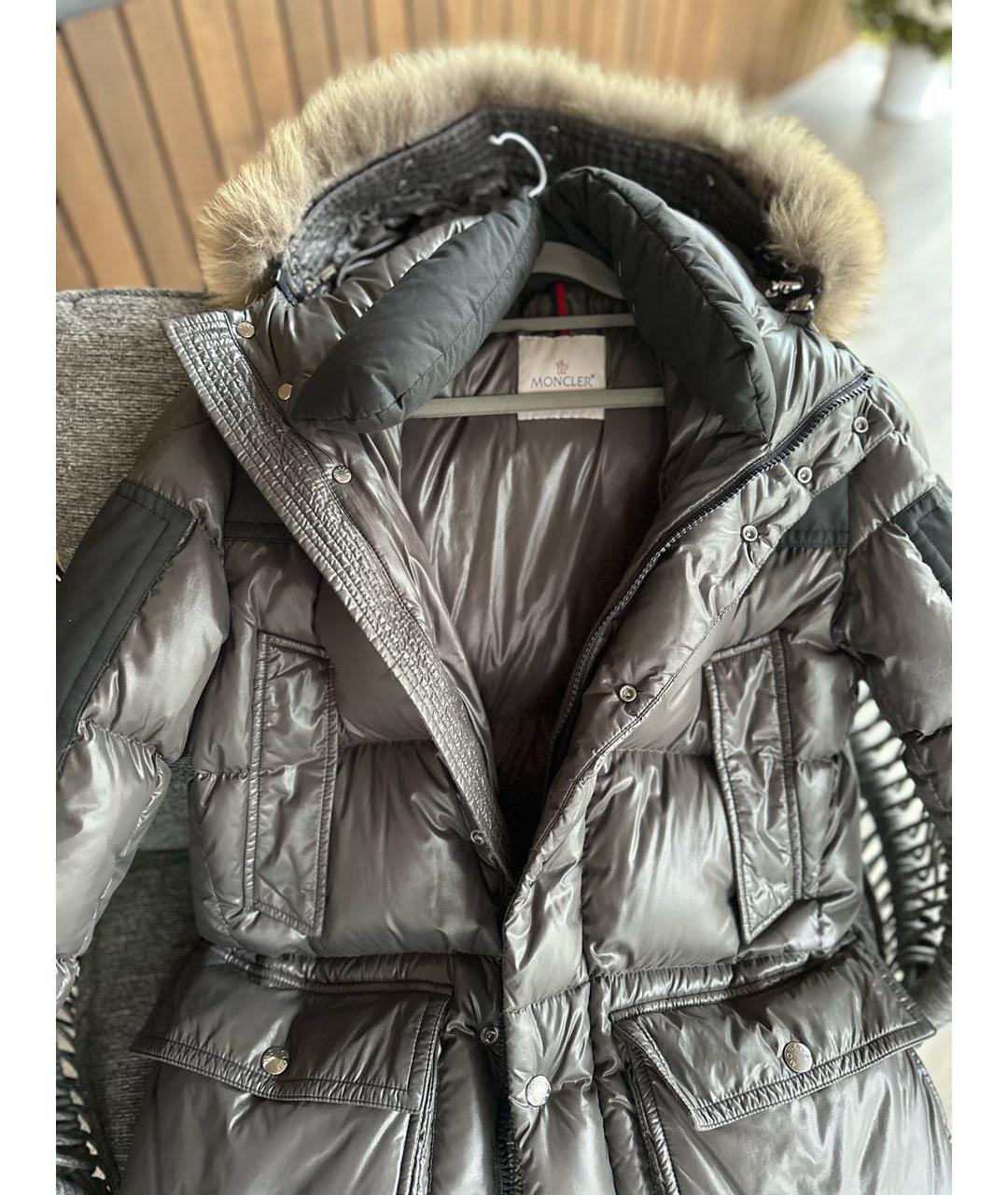 MONCLER Антрацитовый пуховик, фото 5