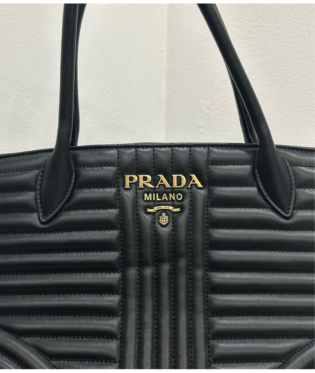 PRADA Черная кожаная сумка тоут, фото 3