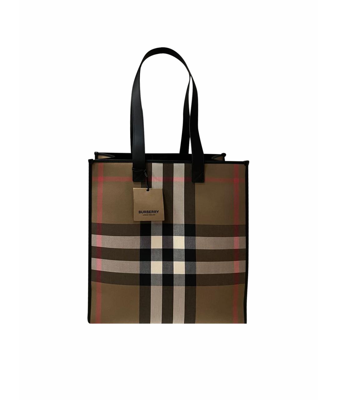 BURBERRY Коричневая тканевая сумка на плечо, фото 1